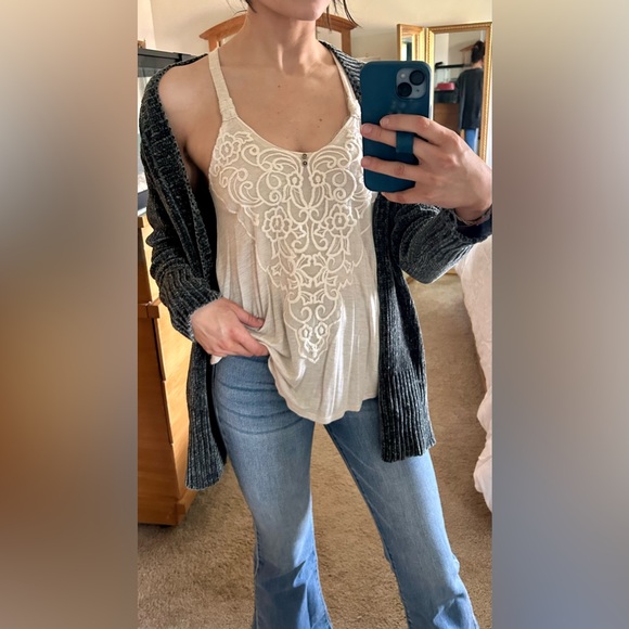 Cream Racerback Tank - Picture 7 of 11